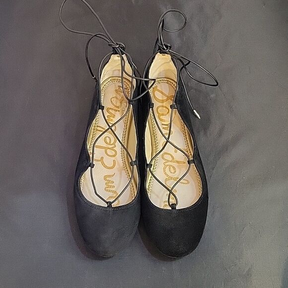 SAM EDELMAN FLYNT ANKLE STRAP TIE BALLET SUEDE LEATHER FLAT SHOE - Picture 3 of 15